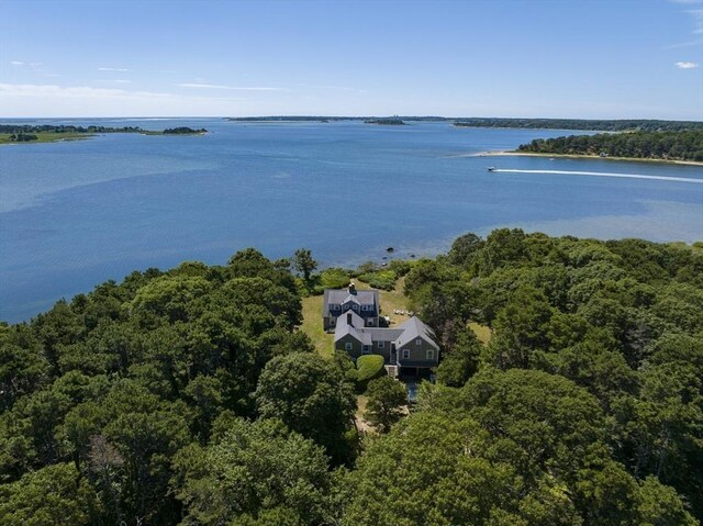 63 Old Field Rd, Orleans, MA 02563 - bird's eye view of a large body of water and a heavily wooded area