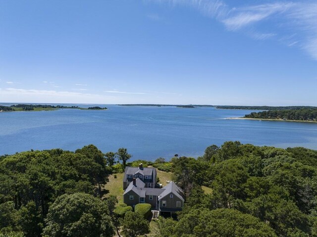 63 Old Field Rd, Orleans, MA 02563 - drone / aerial view of a large body of water and a forest