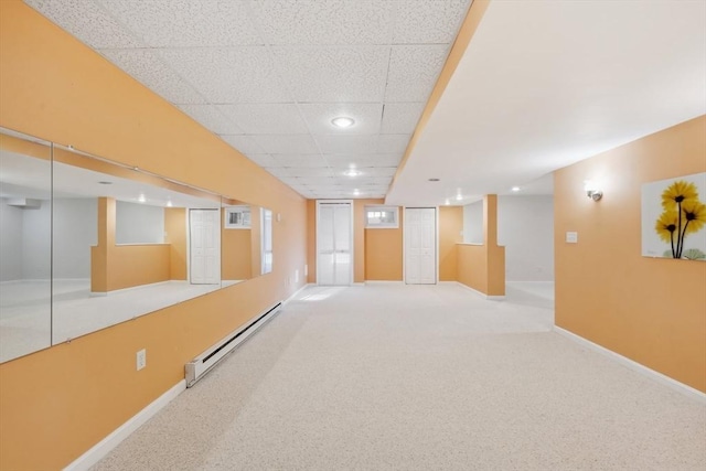 6 Hutchins Way, Westford, MA 01886 - corridor featuring a baseboard radiator, recessed lighting, carpet flooring, and baseboards