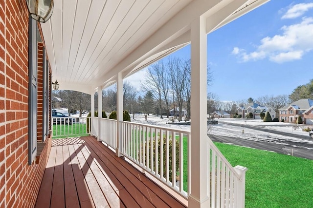 6 Hutchins Way, Westford, MA 01886 - wooden deck featuring a porch, a residential view, and a yard