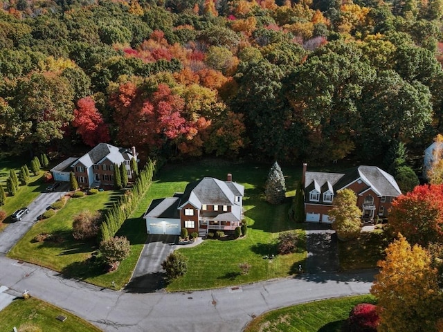 6 Hutchins Way, Westford, MA 01886 - aerial view of property and surrounding area featuring a forest