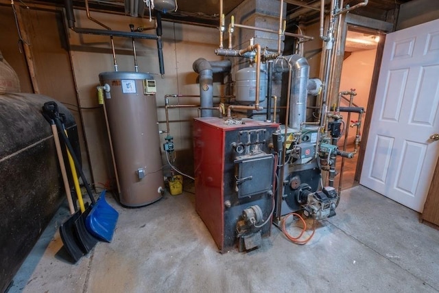 8 Adams Rd, Hubbardston, MA 01452 - utility room with water heater and a heating unit