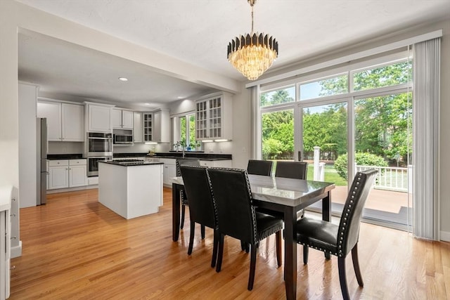14 Sandpiper Hl, Sharon, MA 02067 - dining area with light wood-type flooring, a chandelier, and recessed lighting