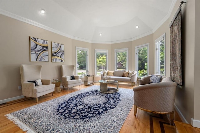 14 Sandpiper Hl, Sharon, MA 02067 - living area featuring crown molding, wood finished floors, and recessed lighting