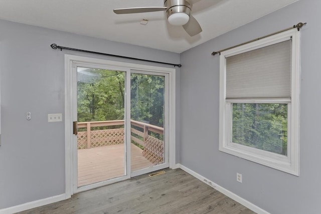 52 Marmon Ct, Springfield, MA 01129 - unfurnished room featuring baseboards, a ceiling fan, and wood finished floors
