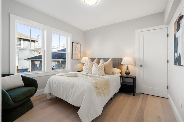 bedroom featuring light hardwood / wood-style floors