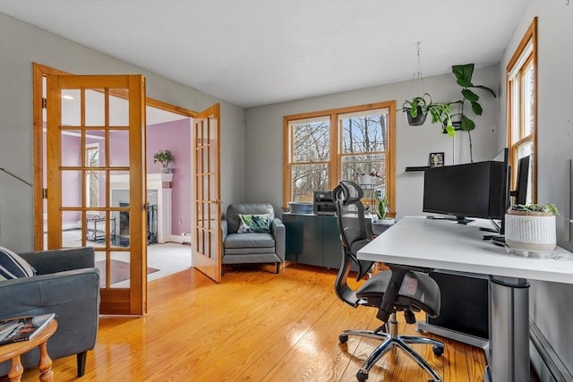 76 Woobly Rd, Bolton, MA 01740 - home office featuring french doors and light wood finished floors
