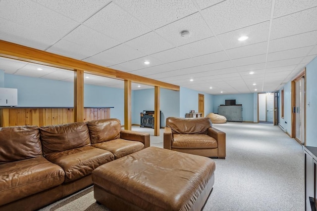 76 Woobly Rd, Bolton, MA 01740 - carpeted living room featuring recessed lighting