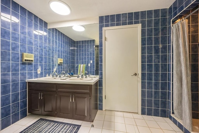 5 Deerfield Rd, Medway, MA 02053 - full bath with tile walls, tile patterned floors, and double vanity
