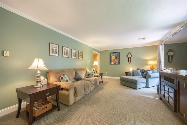 5 Deerfield Rd, Medway, MA 02053 - carpeted living area featuring crown molding and baseboards