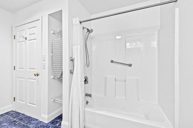 211 Central St Unit A311, Norwood, MA 02062 - bathroom with shower / bath combination with curtain and marble finish flooring