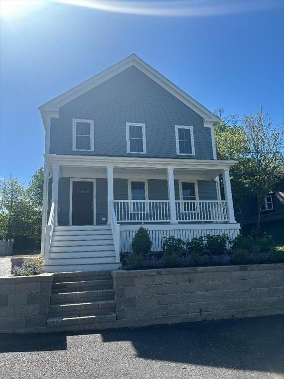 77 Lake Shore Dr, Weymouth, MA 02189 - view of front of property with covered porch and stairs
