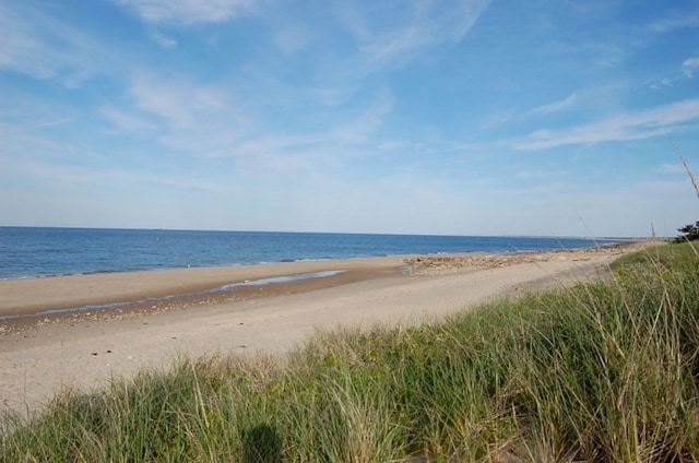 property view of water with a beach view