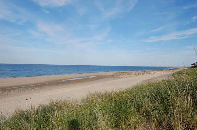 view of water feature featuring a beach view