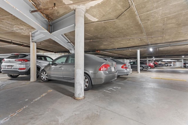 view of parking garage