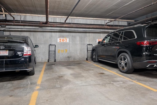 view of parking garage
