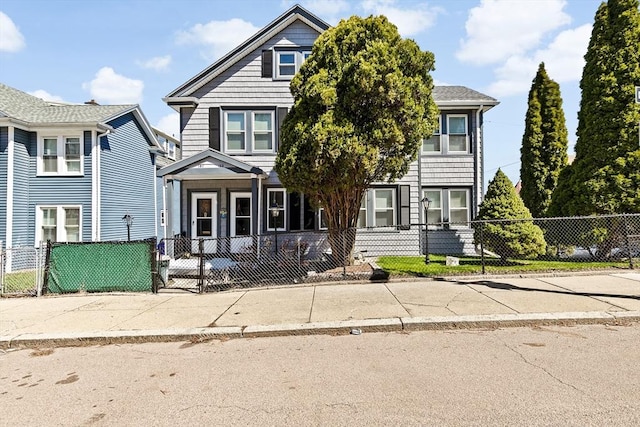 155-157 Hillside St, Boston, MA 02120 - view of front of property featuring a fenced front yard