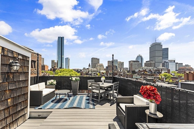 265 Beacon St Unit 5, Boston, MA 02116 - deck with a skyline view and an outdoor living space