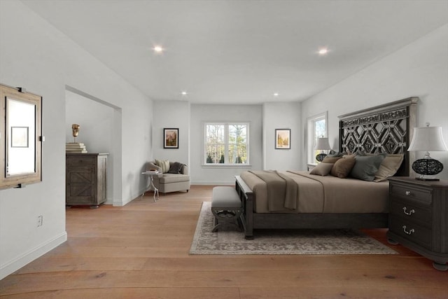 bedroom featuring light hardwood / wood-style flooring