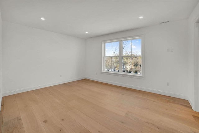 empty room featuring light wood-type flooring