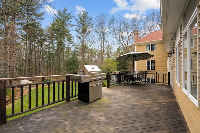 231 Manns Dr, Hanover, MA 02339 - deck featuring a grill, outdoor dining space, and a yard