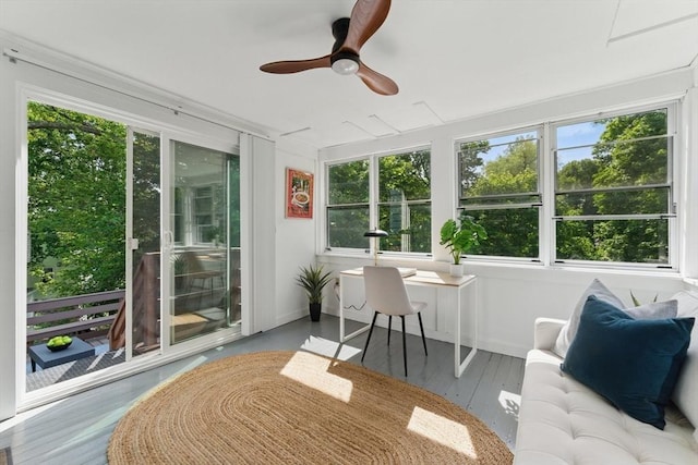 90 Woodland Rd, Malden, MA 02148 - sunroom featuring baseboards and wood finished floors