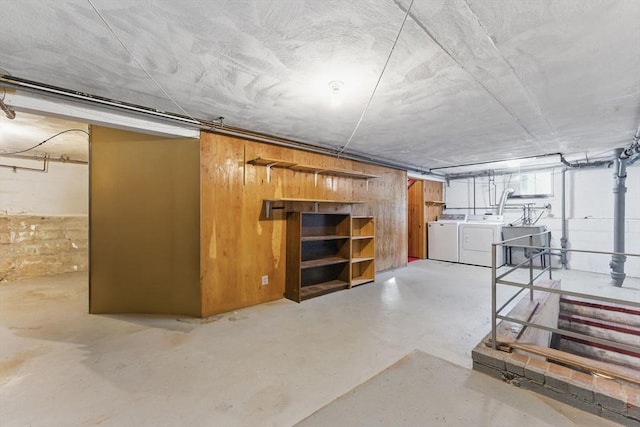 90 Woodland Rd, Malden, MA 02148 - unfinished below grade area featuring independent washer and dryer