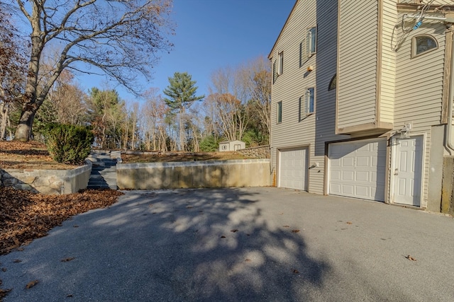 exterior space featuring a garage