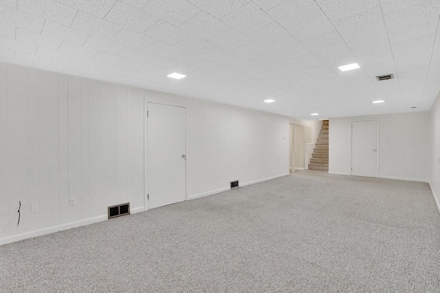 389 Porter Rd, East Longmeadow, MA 01028 - finished basement featuring stairs and light colored carpet