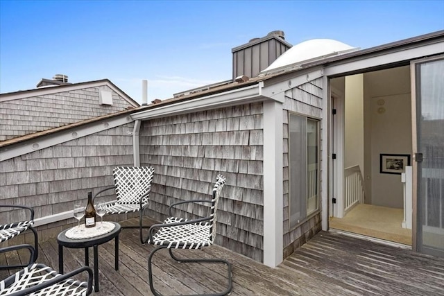 view of patio featuring a wooden deck