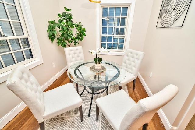 interior space with hardwood / wood-style flooring