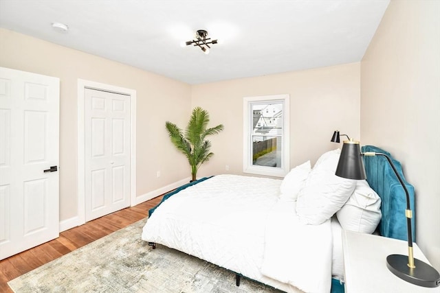 bedroom featuring hardwood / wood-style floors