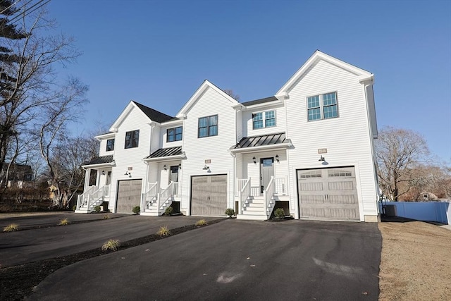 view of property featuring a garage