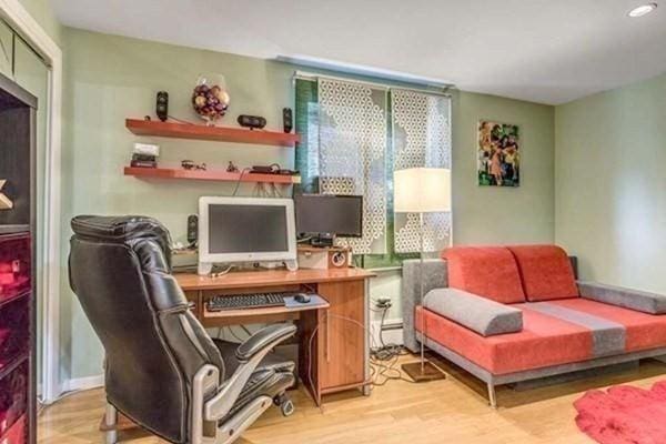 office space featuring hardwood / wood-style flooring