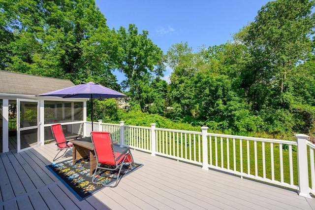 11 Williamsburg Ln, Scituate, MA 02066 - wooden terrace with a lawn and outdoor dining area