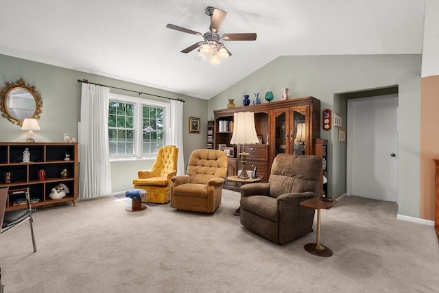 84 Chapin Greene Unit 84, Ludlow, MA 01056 - living area with a ceiling fan, carpet flooring, and vaulted ceiling