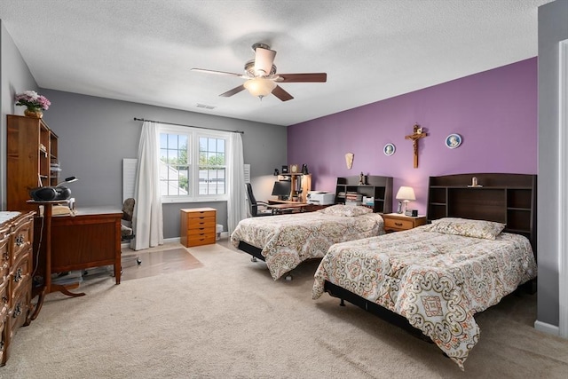 84 Chapin Greene Unit 84, Ludlow, MA 01056 - carpeted bedroom featuring a desk, ceiling fan, and a textured ceiling