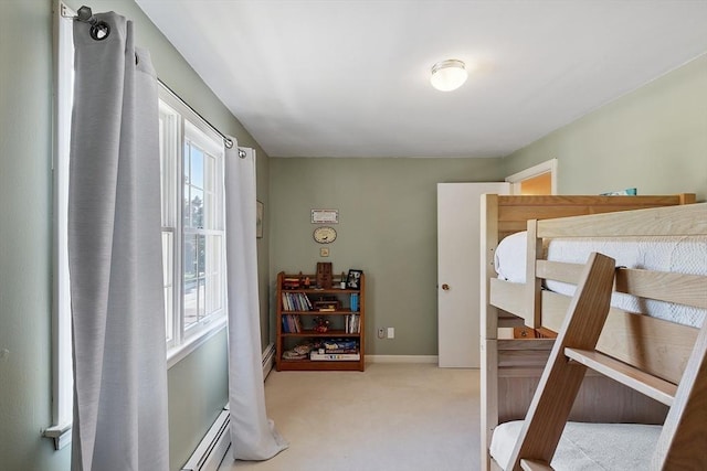4 Pleasant View St, Methuen, MA 01844 - bedroom with a baseboard radiator, light colored carpet, and baseboards