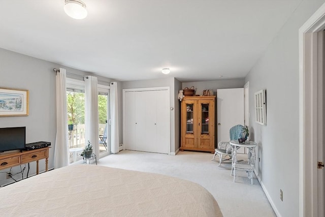 4 Pleasant View St, Methuen, MA 01844 - bedroom featuring access to exterior, carpet, baseboards, and a closet