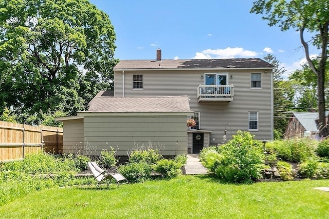 4 Pleasant View St, Methuen, MA 01844 - rear view of house featuring a balcony and a chimney