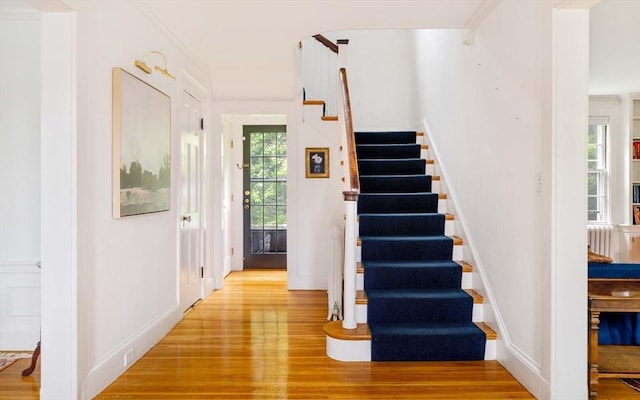 96 Nonantum St, Newton, MA 02458 - stairs featuring wood finished floors and baseboards