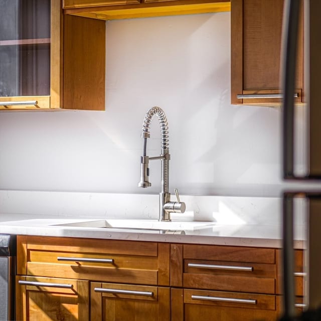 room details with stainless steel dishwasher and sink