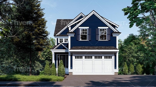 view of front of house with a garage