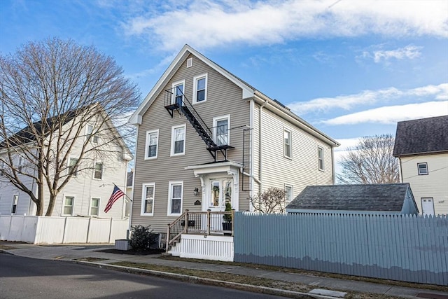 front of property with central AC