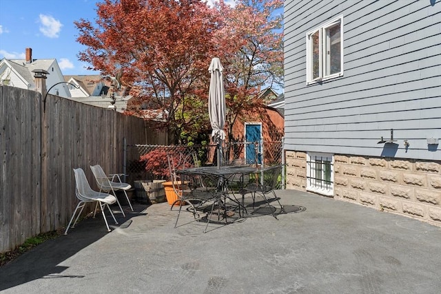view of patio / terrace with fence and outdoor dining space