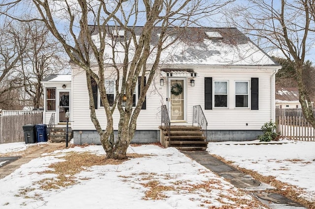 view of bungalow-style home