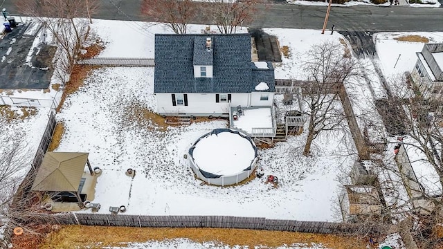 view of snowy aerial view