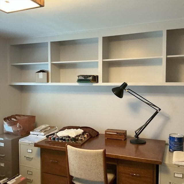 home office featuring built in desk
