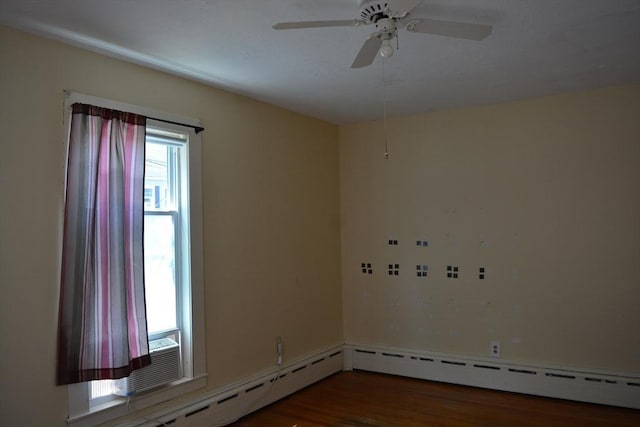 19 Noble Ave, Westfield, MA 01085 - empty room featuring ceiling fan, wood finished floors, and a baseboard radiator