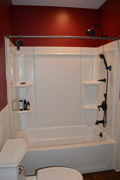 19 Noble Ave, Westfield, MA 01085 - full bathroom featuring bathing tub / shower combination and a wainscoted wall